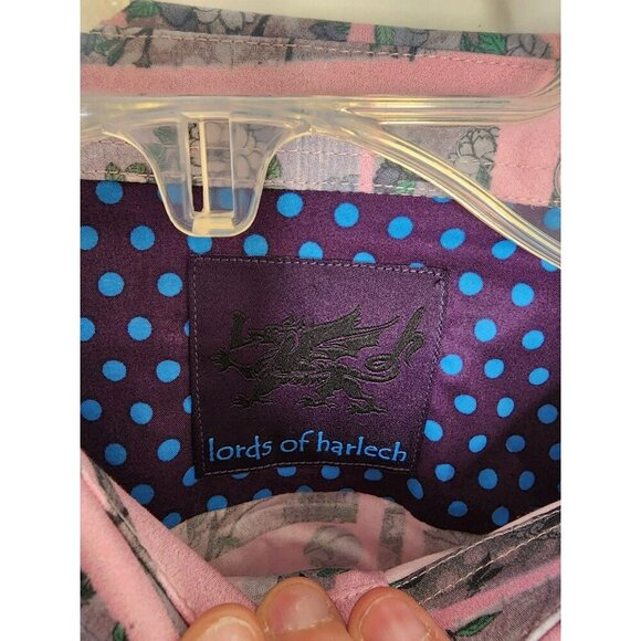 Sz M Lords of Harlech Victor Tea Ceremony Pink Long Sleeved Button Down Shirt - Picture 3 of 6